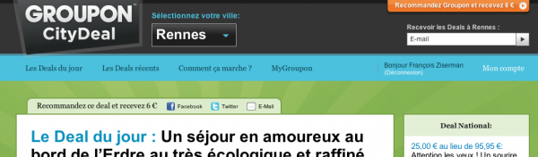 ergonomie incitative sur Groupon